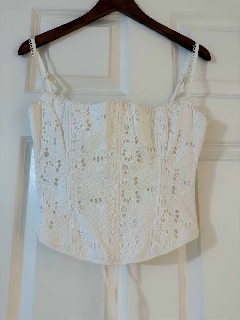 House of CB LORINA White Broderie Anglais Corset Small NWOT - Picture 3 of 8